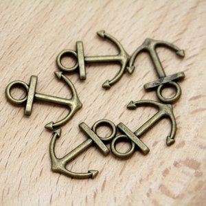 10/$20 - Antique Bronze Anchor Charms - 18x14mm - 5pcs - 3mm Hole - CHR0315